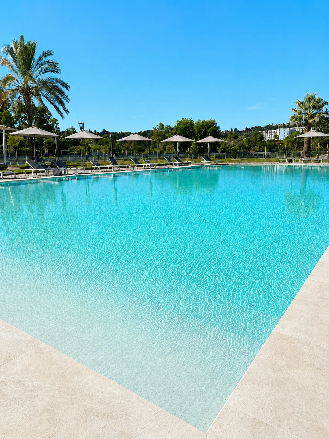 The D-Marin pool at OvO Piscine on a clear summer day